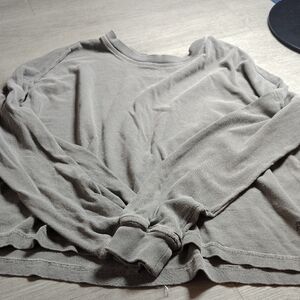 Electric & Rose Long-Sleeve Crewneck Top — Taupe
